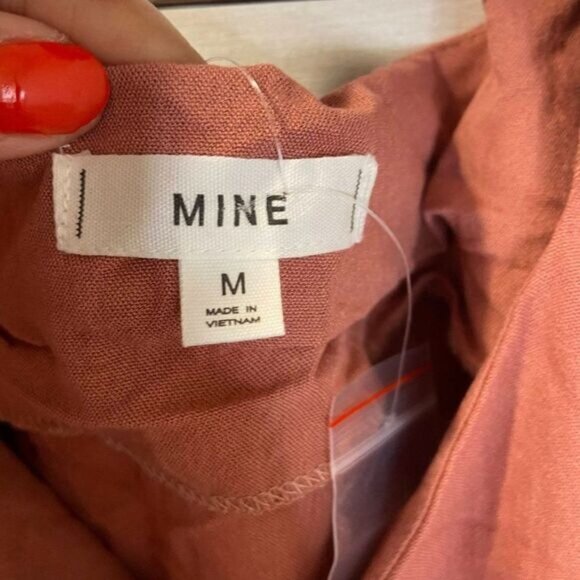 MINE Women's Casual Summer Ruffle Sleeve Buttoned‎ Down Short Dress with belt - Picture 6 of 6